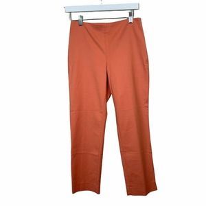 St John Orange Straight Leg Ankle Mid Rise Dress Pants Career Womens 2